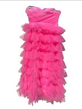 Pink Ruffle Dress pit to pit -19